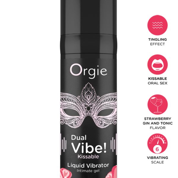 Orgie - Gel d'excitation Dual Vibe Strawberry Gin Tonic Liquid Vibrator 15ml